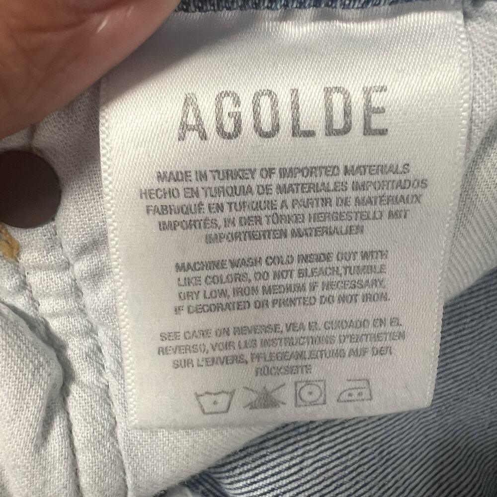 AGOLDE Pinch Waist Stovepipe Jeans Denim Size 30 Super High Rise Blue A165b - Picture 15 of 15